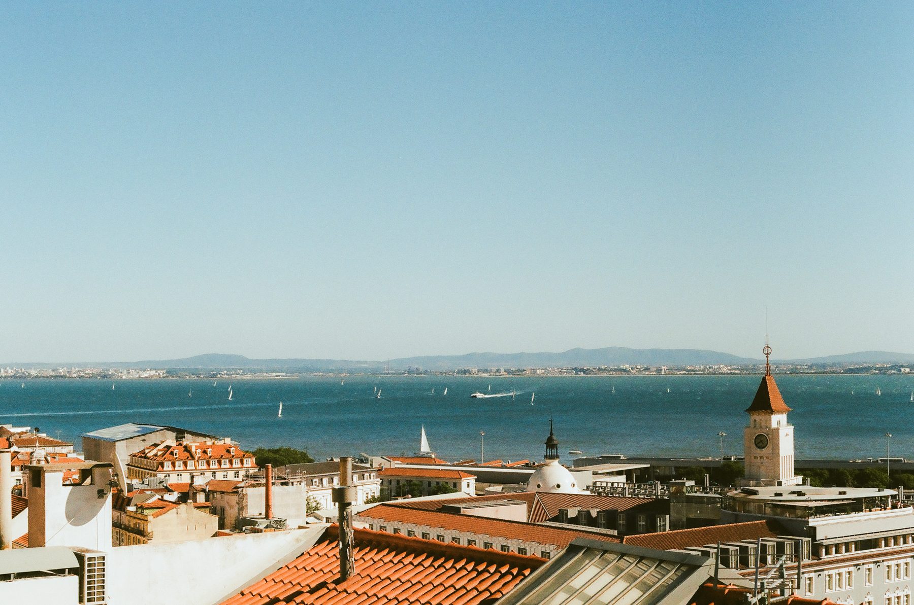 Lisbon rooftops overlooking the Tagus River